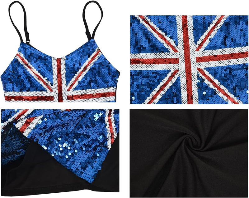 Anna-Kaci Womens United Kingdom Great Britain British Union Jack Flag Sequin Tank Top - Image 3